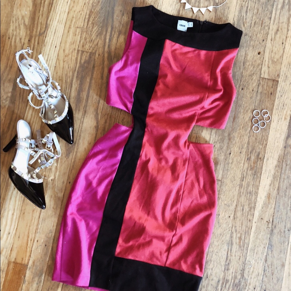 ASOS Pink Colour Block Dress